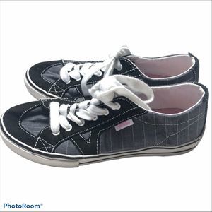 Vans Womens Shoes Grey Black Pink Stripe 6